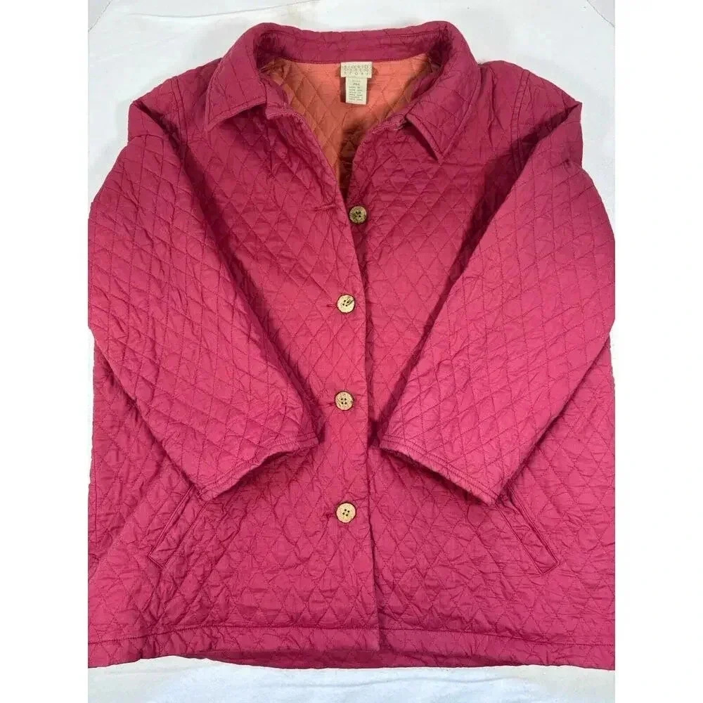 Sigrid Olsen Petite Medium Red And Orange Quilted Cotton Jacket